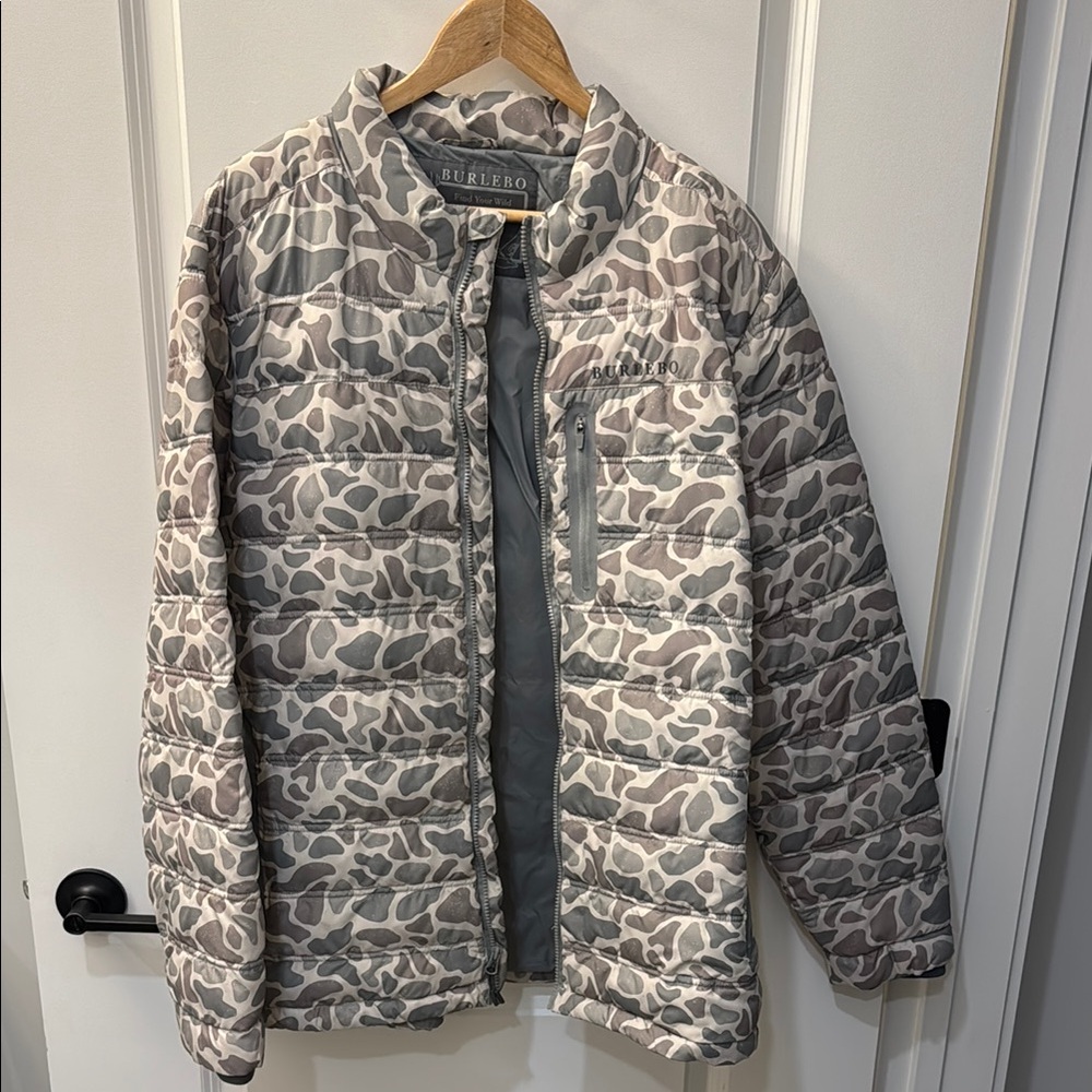 BURLEBO Gray Camo Puffer Jacket